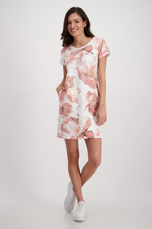 Kleid, blush gemustert