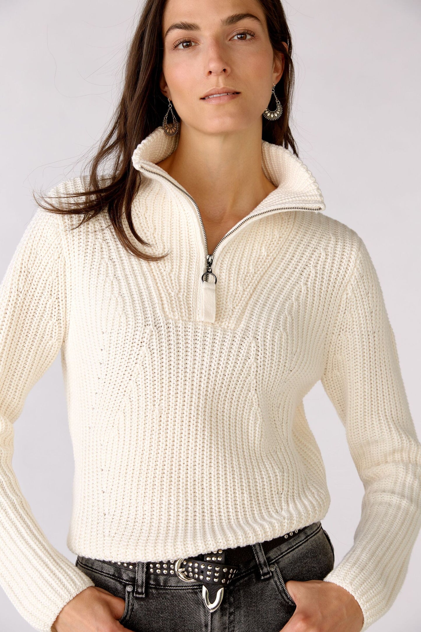 Pullover mit Zip-Kragen