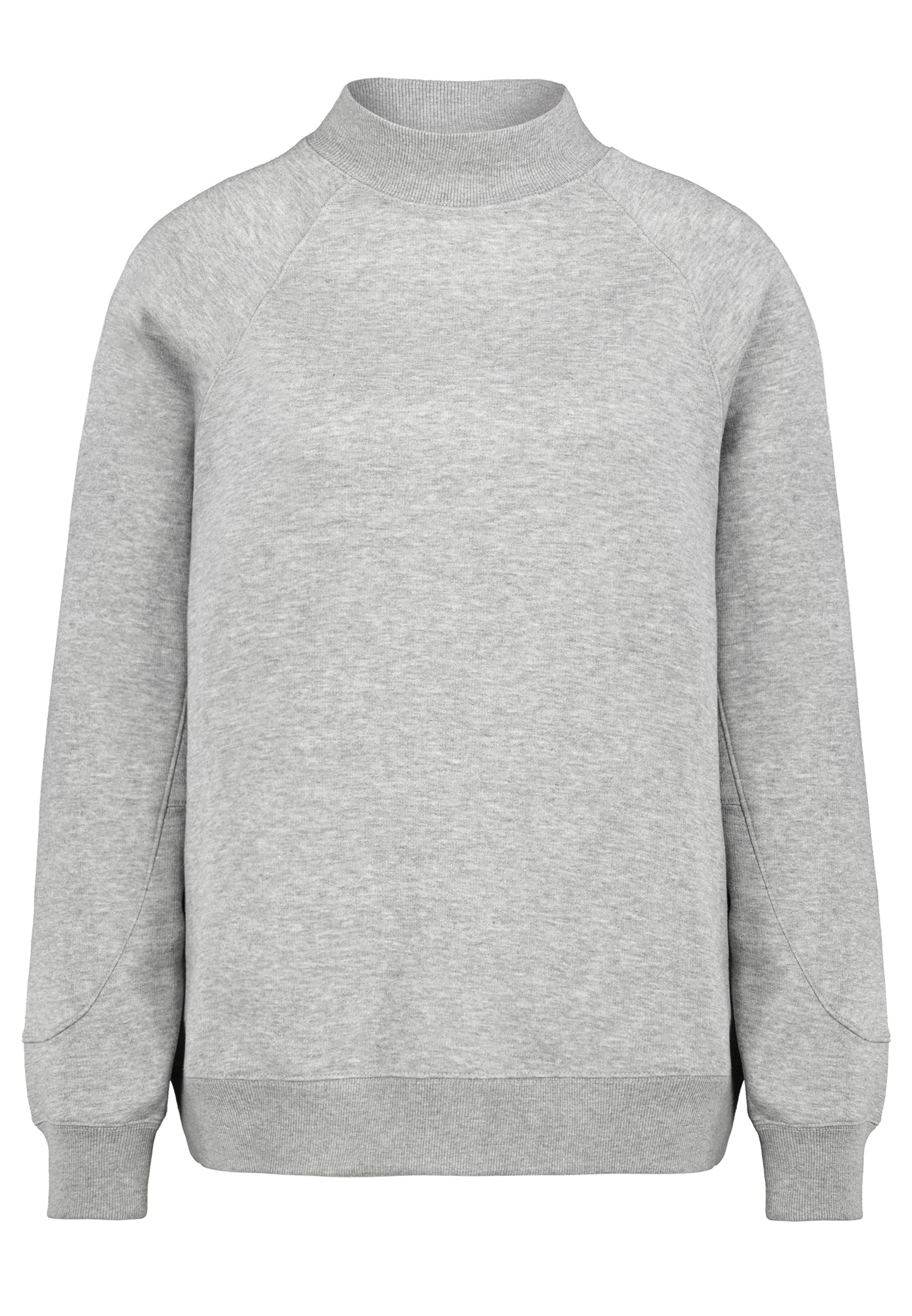 DOB Sweat, oversize, langer Raglanärmel mit Teilungsnähten, Stehkragen aus Rippe, Ärmelsaumund Saum aus Rippe