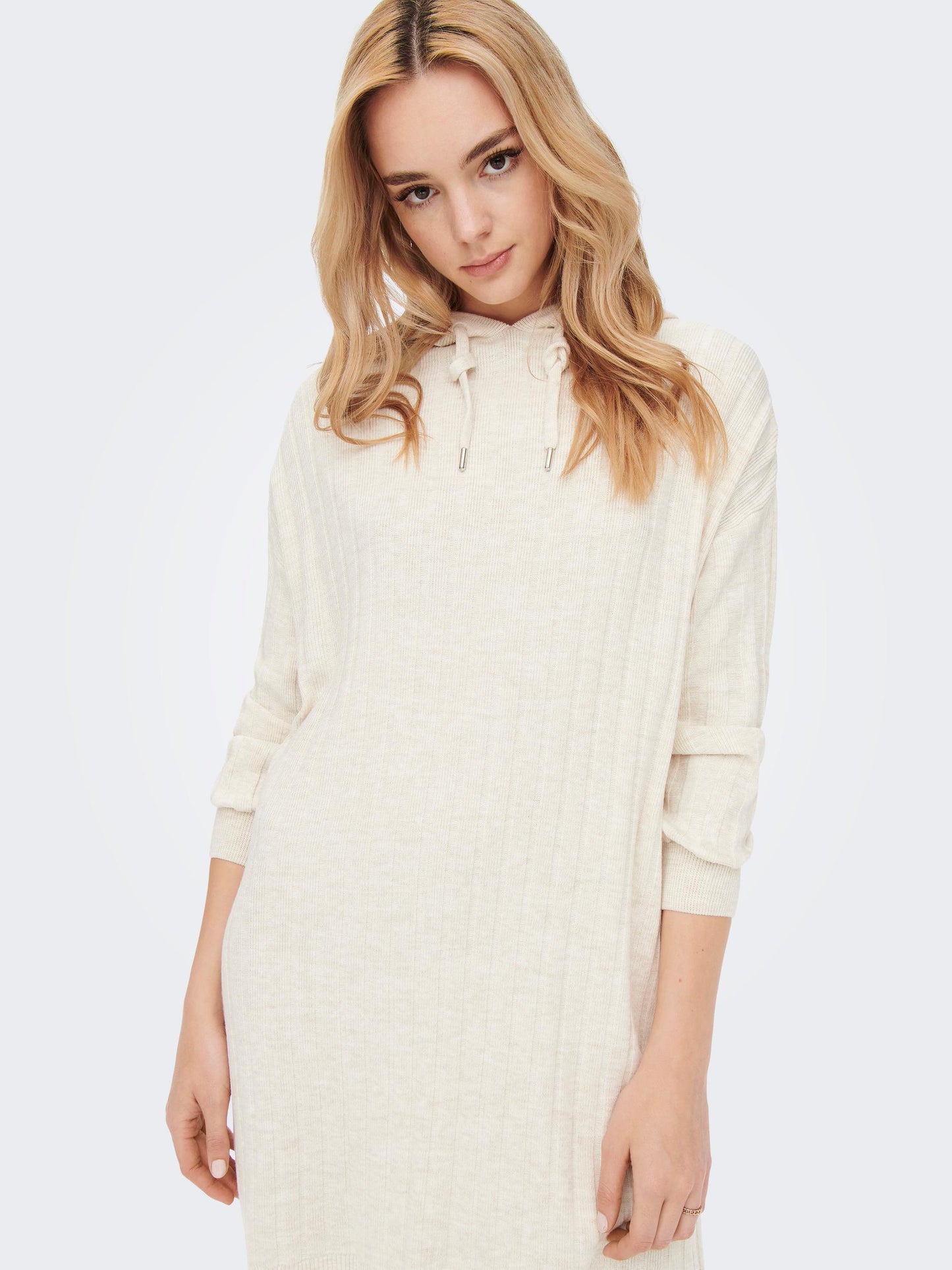 ONLCAREY L/S LONG HOOD DRESS KNT