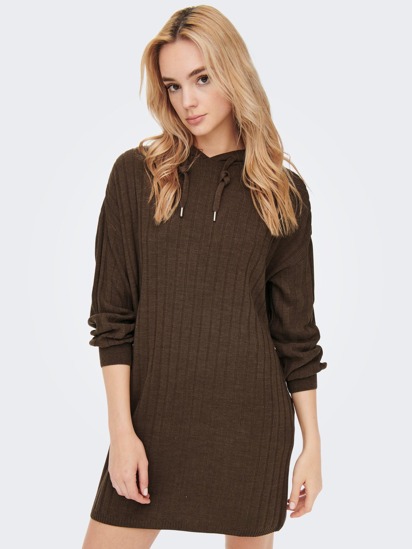 ONLCAREY L/S LONG HOOD DRESS KNT