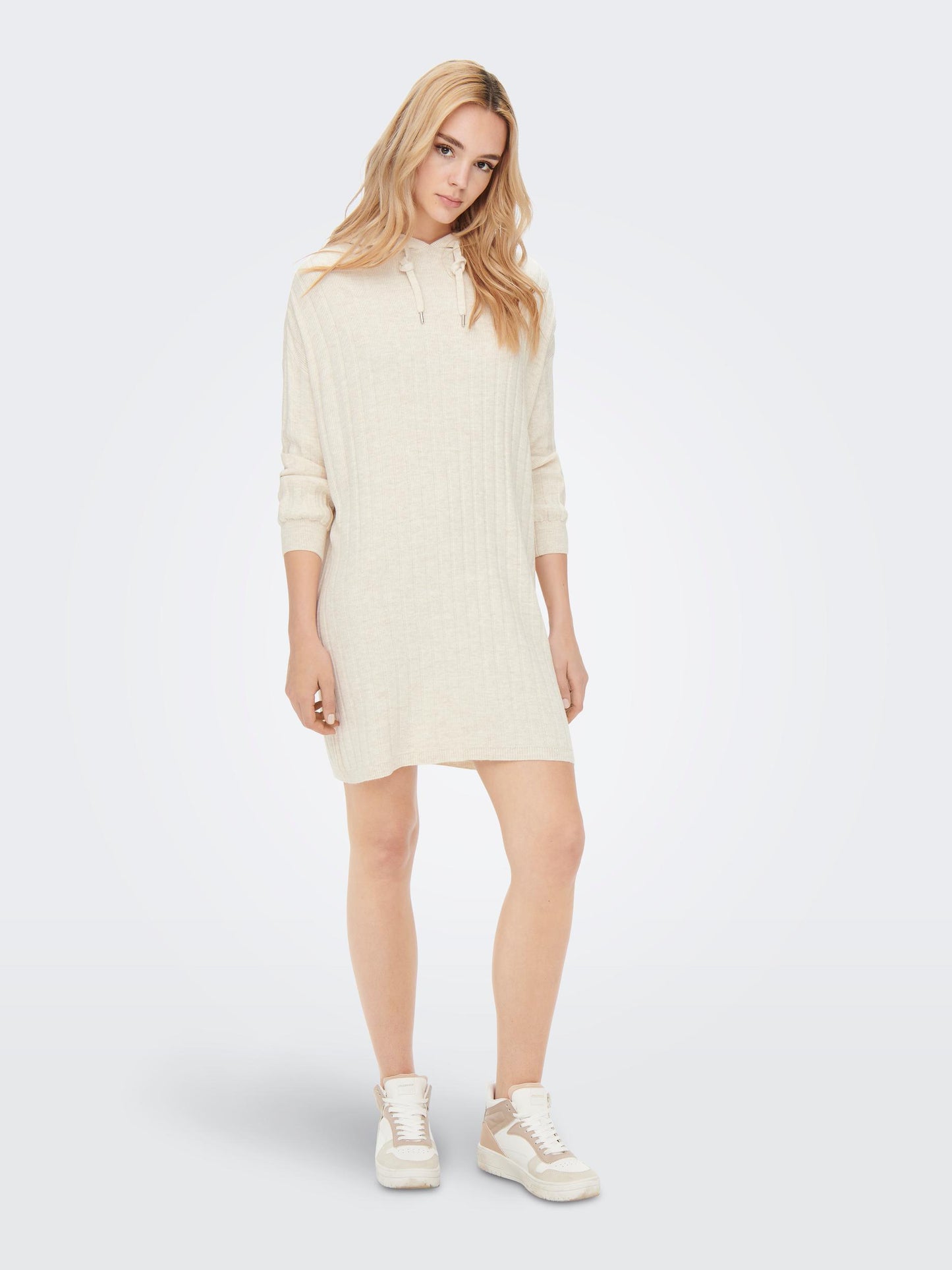 ONLCAREY L/S LONG HOOD DRESS KNT