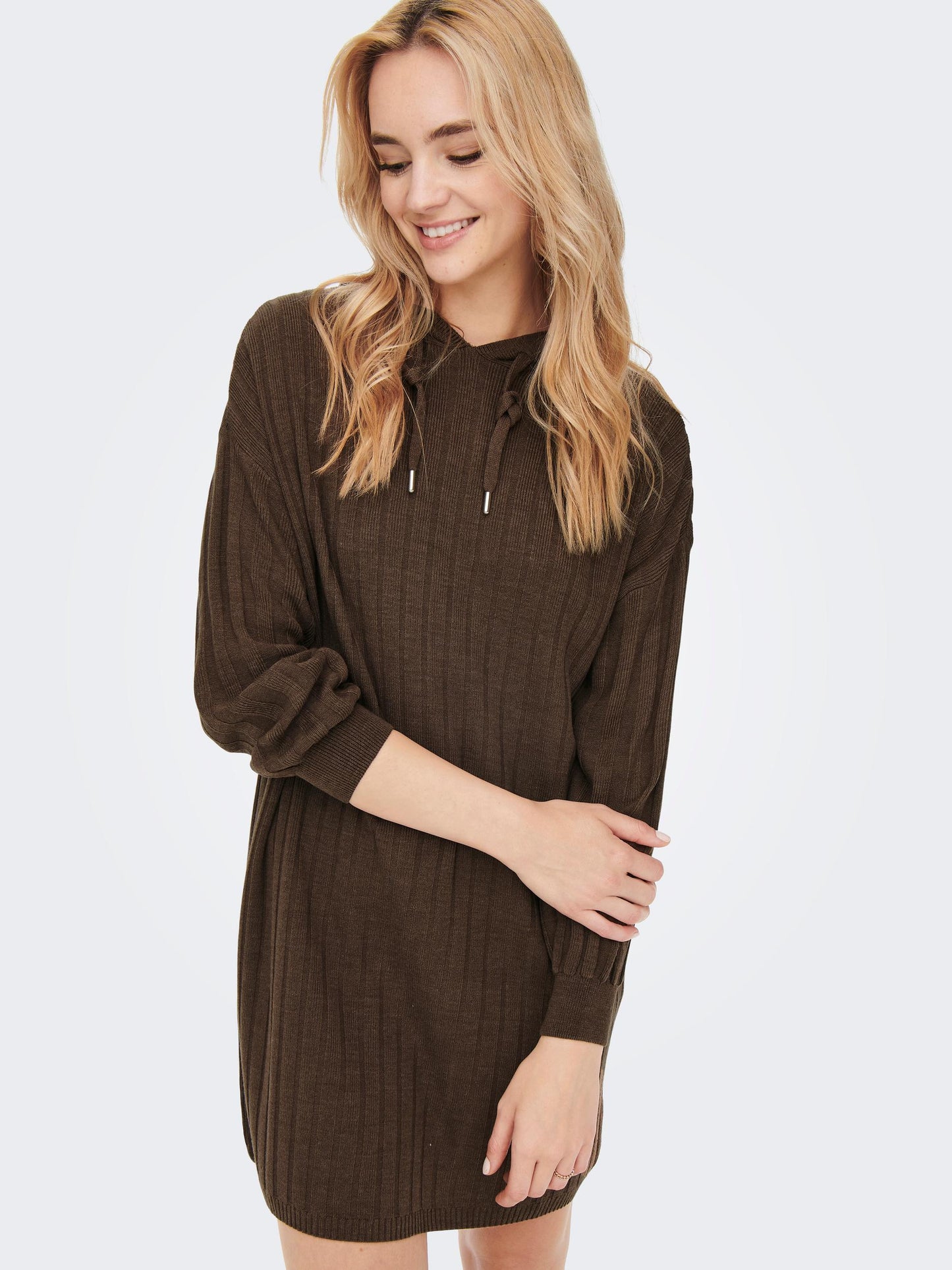 ONLCAREY L/S LONG HOOD DRESS KNT