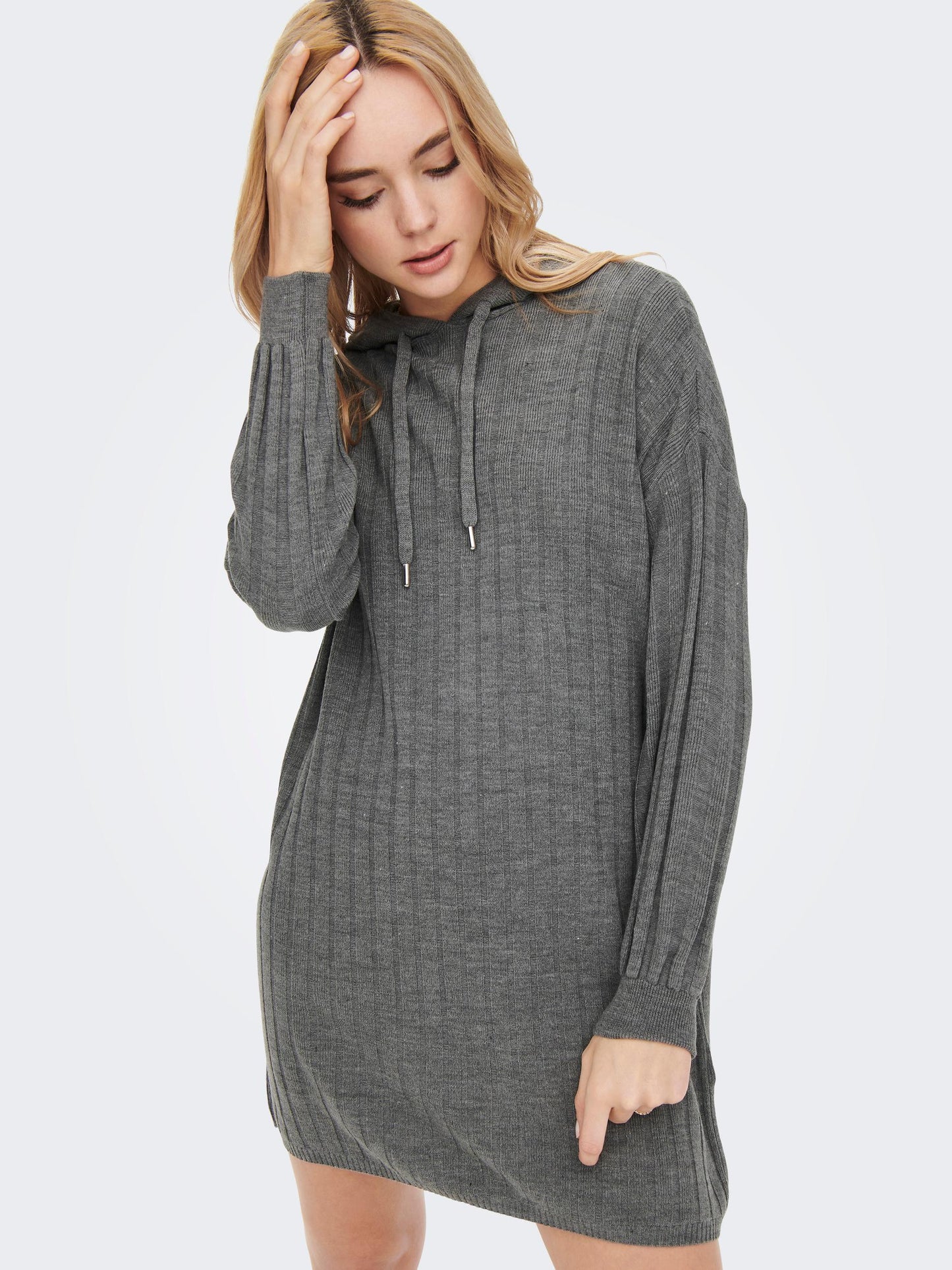 ONLCAREY L/S LONG HOOD DRESS KNT