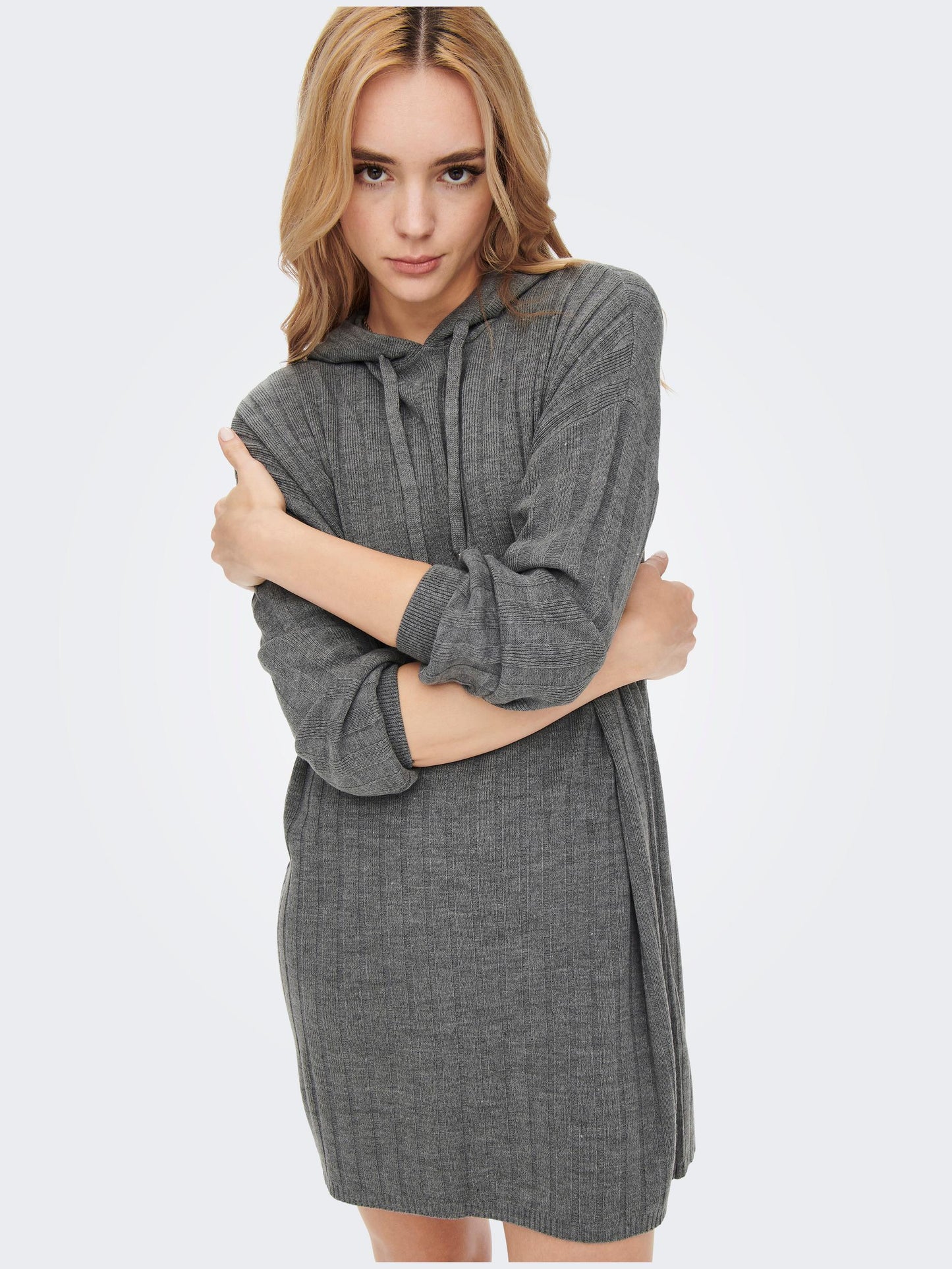 ONLCAREY L/S LONG HOOD DRESS KNT