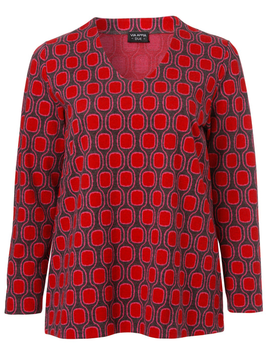 Sweatshirt V-Ausschnitt 1/1 Arm Jacquard