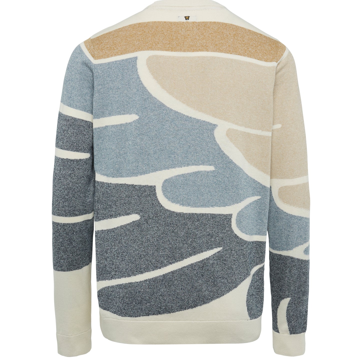 R-neck cotton intarsia knit