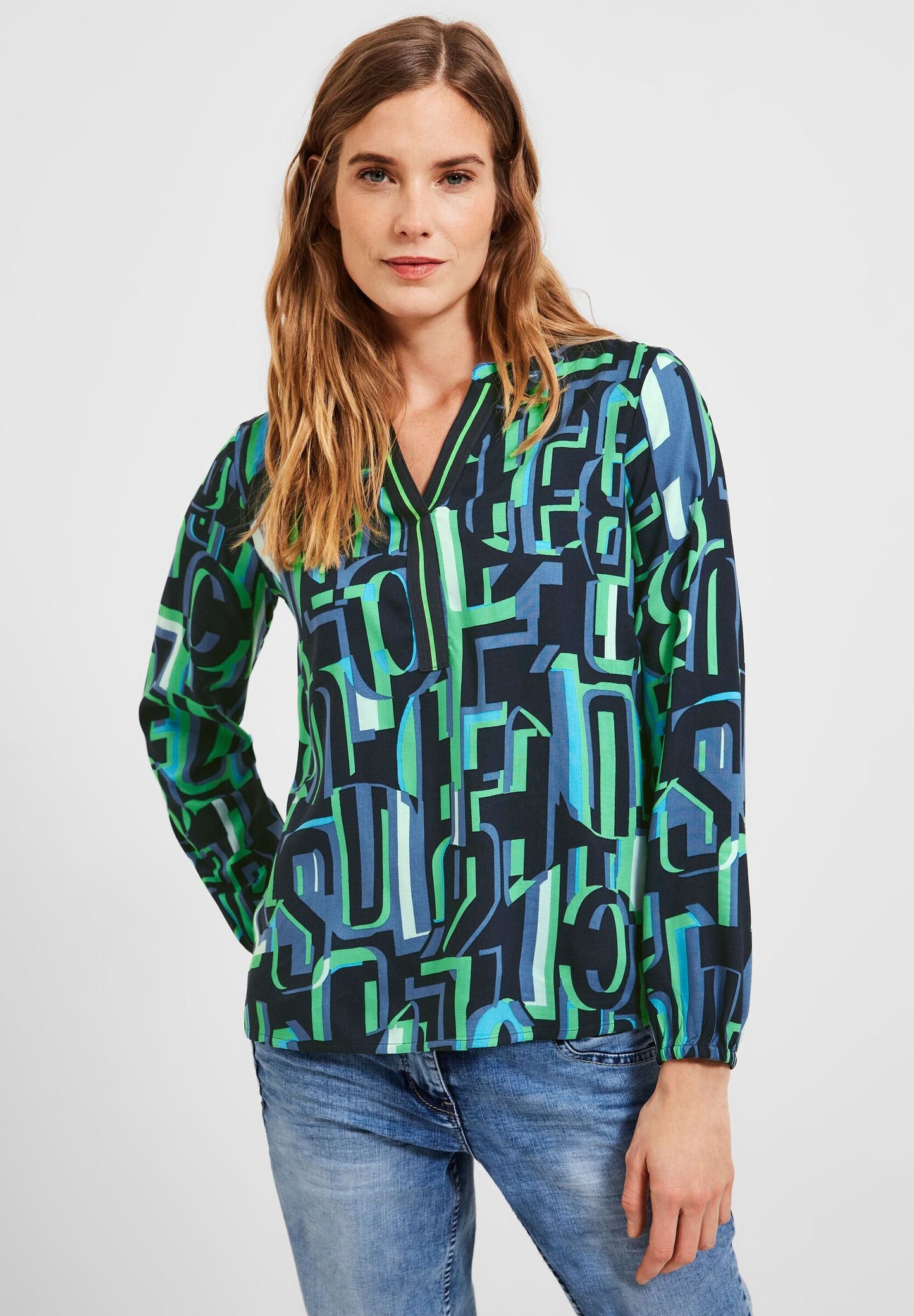 Multicolor Print Bluse