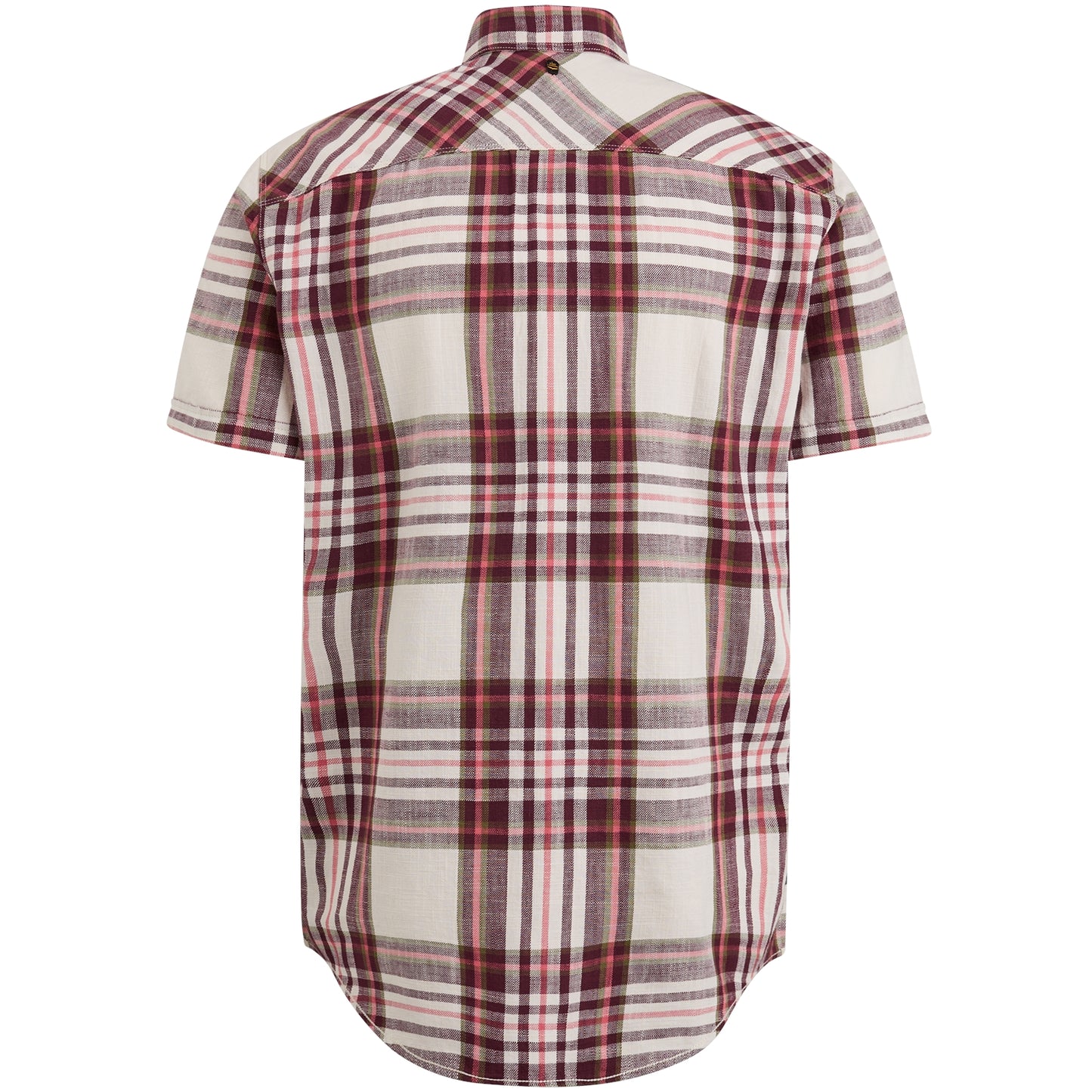 Short Sleeve Shirt Slub Check Ruby